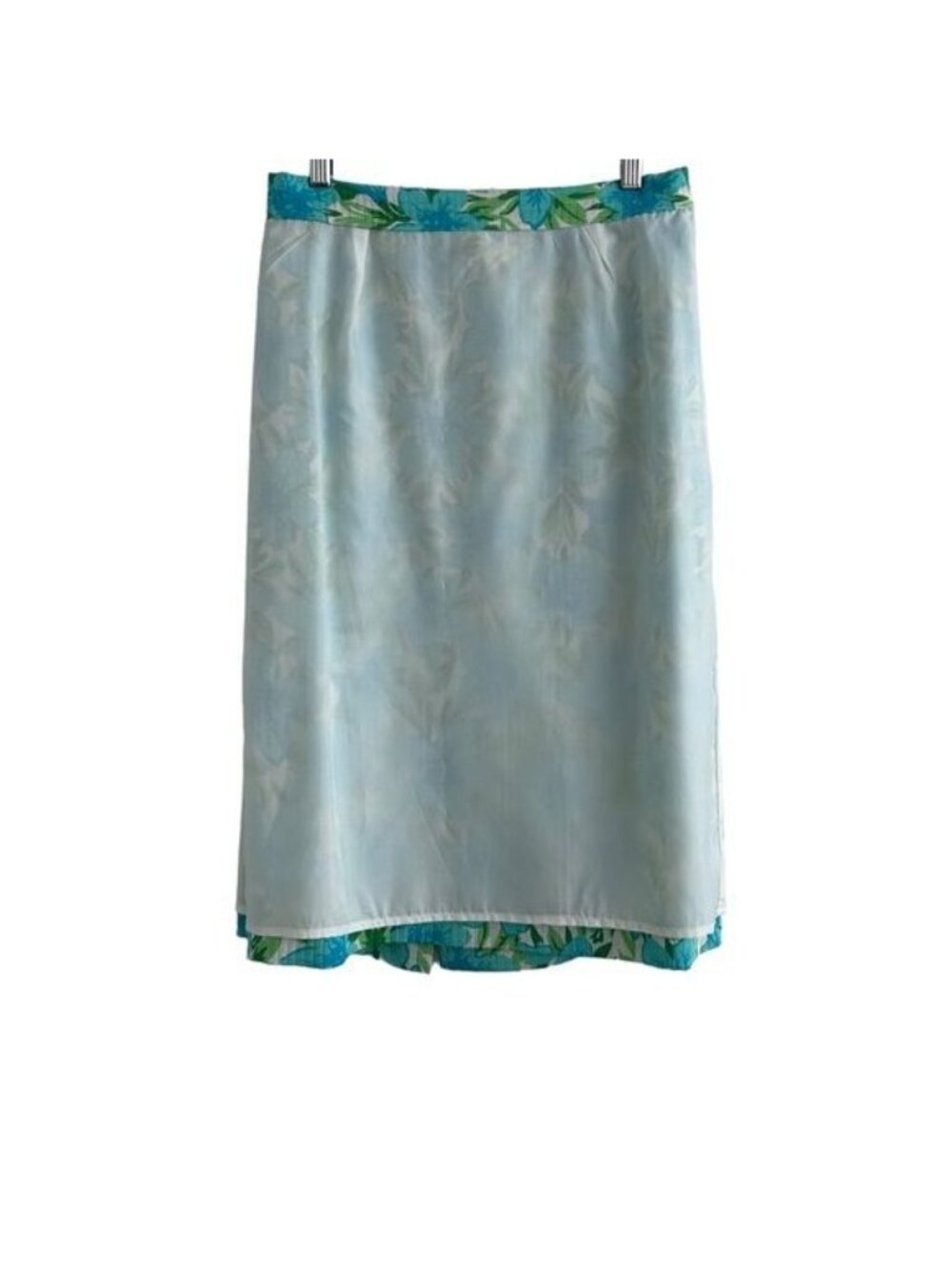 Vintage Talbots Pure Silk Quilted Floral Botanical Coastal Resort‎ Skirt (10) - Picture 6 of 15